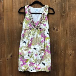 Ann Taylor LOFT  Silk Blend Floral Dress Pink 0P